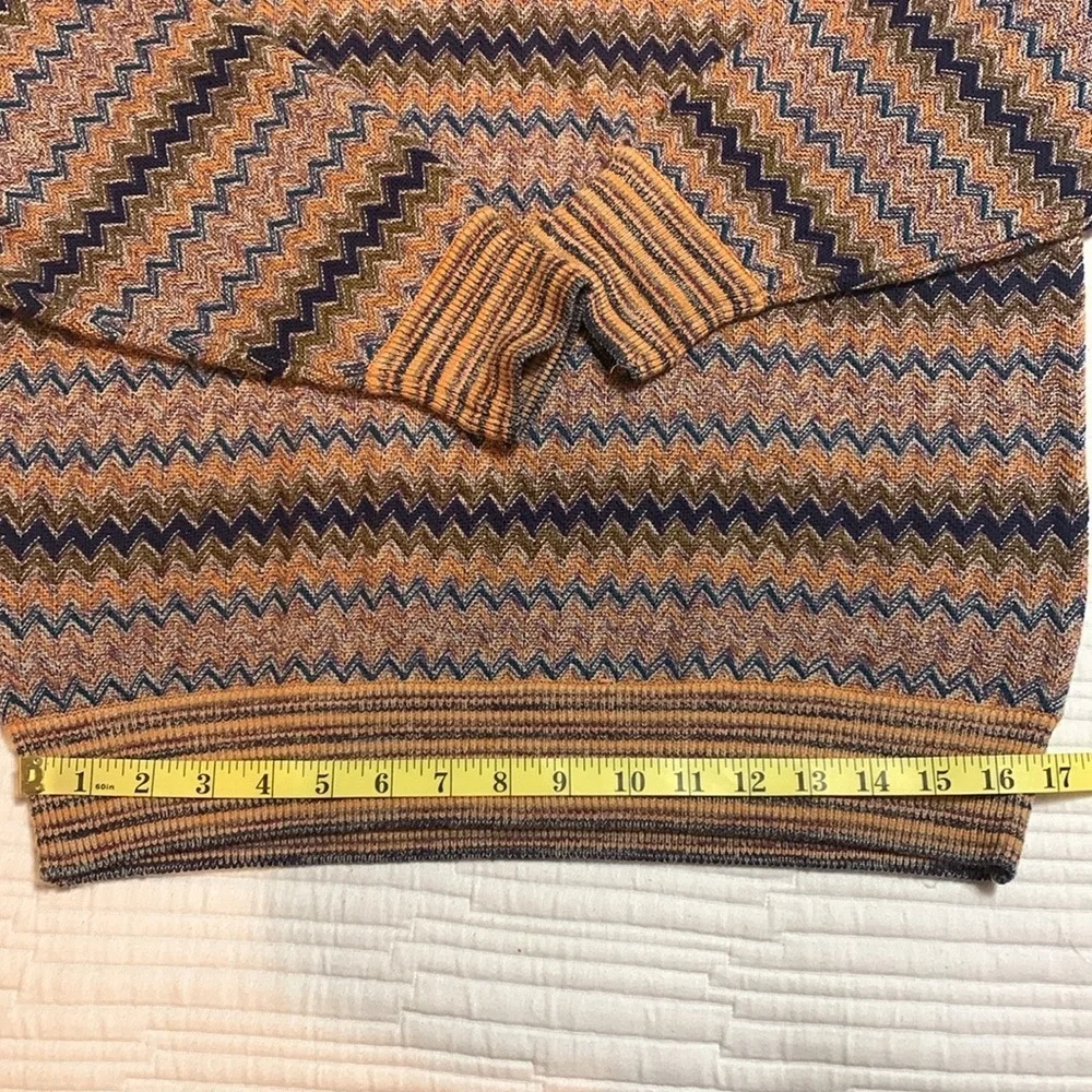 VTG Classic Black Missoni Sport Men’s Zigzag Polo Sweater Academia Luxury XL
